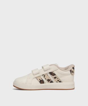 Baskets à scratch fille avec bandes contrastantes - Adidas Grand Court vue3 - ADIDAS - GEMO