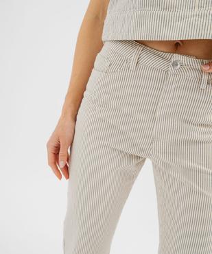 Jean cropped Straight taille haute à rayures femme vue3 - GEMO 4G FEMME - GEMO