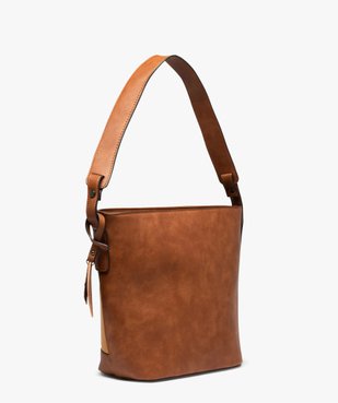 Sac à main femme forme seau à bandes multicolores surpiquées vue2 - GEMO (ACCESS) - GEMO