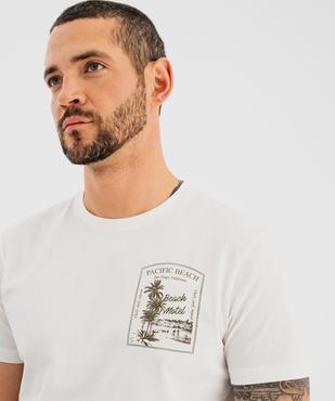 Tee-shirt manches courtes col rond en coton imprimé homme vue3 - GEMO 4G HOMME - GEMO