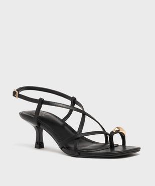 Sandales à talon fin multibrides avec bijou de pied femme vue2 - FOLLOW ME - GEMO