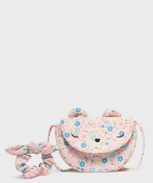 Sac à bandoulière à motifs fleuris avec chouchou fille vue1 - GEMO (ACCESS) - GEMO