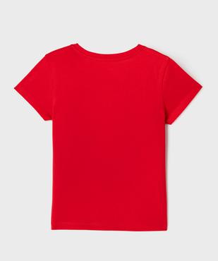 Tee-shirt manches courtes avec motif positif fille vue3 - GEMO (ENFANT) - GEMO