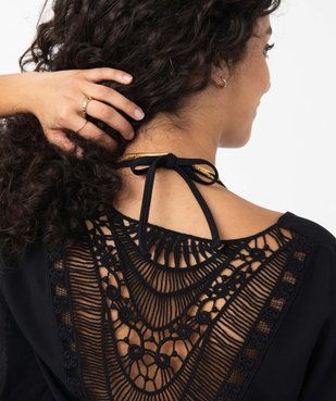 Robe de plage femme avec dos en dentelle et finitions pompons vue5 - GEMO (PLAGE) - GEMO