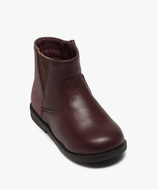 Boots bébé fille zippés unis à contrefort pailleté vue5 - GEMO(BEBE DEBT) - GEMO