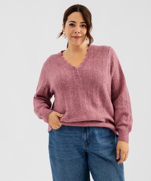 Tee-shirt sans manches avec broderie sur le col femme grande taille vue3 - GEMO (G TAILLE) - GEMO