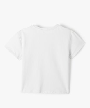 Tee-shirt fille large en maille sweat brodée - LuluCastagnette vue3 - LULUCASTAGNETTE - GEMO
