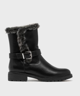 Boots motardes à ourlet fourrure imitation femme vue1 - VALENTINA BALDA - GEMO