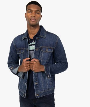 Blouson homme en jean coupe droite vue3 - GEMO (HOMME) - GEMO
