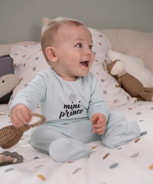 Pyjama en velours avec inscription poitrine bébé garçon vue6 - GEMO(BB COUCHE) - GEMO
