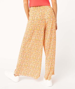 Pantalon femme ample plissé à fleurs vue3 - GEMO(FEMME PAP) - GEMO