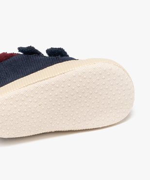 Chaussons de naissance bébé garçon à scratch en velours côtelé  vue6 - LITTLE LOVE - GEMO