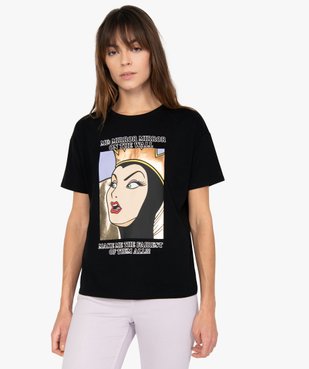 Tee-shirt femme à manches courtes avec message - Disney vue1 - DISNEY DTR - GEMO