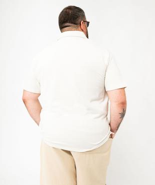 Polo à manches courtes en maille texturée homme vue7 - GEMO 4G HOMME - GEMO