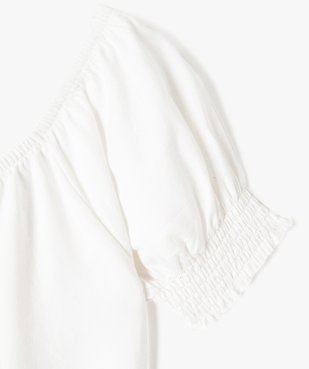 Tee-shirt fille à col Bardot et finitions stockées vue2 - GEMO (JUNIOR) - GEMO