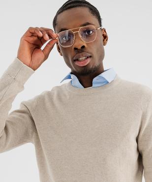 Pull col rond en coton uni homme vue2 - GEMO (HOMME) - GEMO