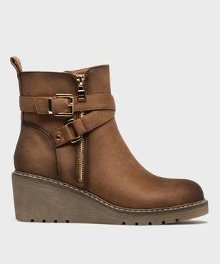 Boots zippées à talon compensé femme vue1 - VALENTINA BALDANO GEMO FORGOOD - GEMO