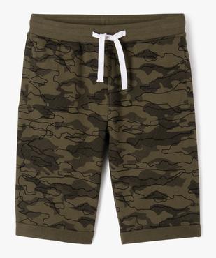 Bermuda en maille imprimé avec ceinture élastique garçon vue1 - GEMO (JUNIOR) - GEMO