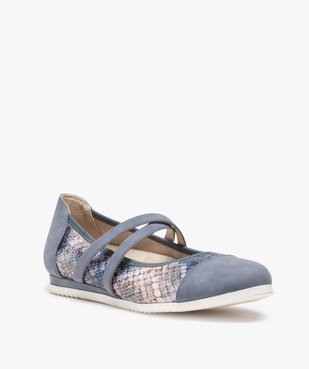 Ballerines femme à brides élastiques et semelle crantée vue2 - GEMO(URBAIN) - GEMO