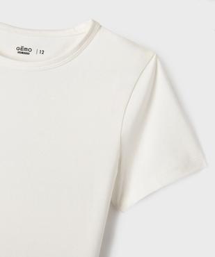 Tee-shirt manches courtes coupe courte fille vue2 - GEMO 4G FILLE - GEMO