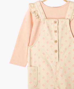 Ensemble 2 pièces salopette + tee-shirt manches longues bébé fille vue2 - GEMO