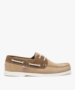 Chaussures bateau homme bicolores dessus cuir vue1 - GEMO (CASUAL) - GEMO