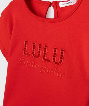 Tee-shirt manches courtes avec inscription fantaisie bébé fille - LuluCastagnette vue2 - LULU CASTAGNETTE GEMO FOR GOOD - GEMO