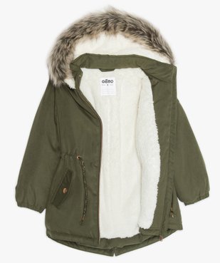 Parka fille déperlante à doublure chaude vue3 - GEMO (ENFANT) - GEMO