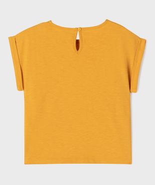 Tee-shirt manches courtes loose à plastron fille vue3 - GEMO 4G FILLE - GEMO