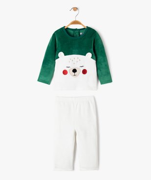Pyjama en velours 2 pièces motif Noël bébé garçon vue1 - GEMO(BB COUCHE) - GEMO