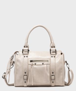 Sac à main verni mat à clous et bandoulière amovible femme vue1 - GEMO (ACCESS) - GEMO