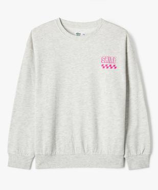 Sweat molletonné avec large motif dos fille vue1 - GEMO 4G FILLE - GEMO