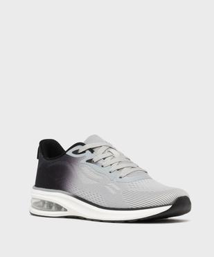 Baskets en toile bicolores avec semelle à bulle d’air homme - 5 Miles vue2 - 5 MILES - GEMO