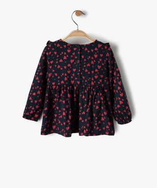 Blouse bébé fille imprimée avec volants sur le haut du buste vue3 - GEMO(BEBE DEBT) - GEMO