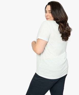 Tee-shirt femme grande taille à manches courtes et col rond vue3 - GEMO (G TAILLE) - GEMO