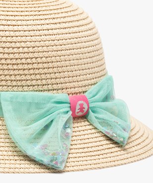 Chapeau bébé fille en paille à ruban en tulle - Lulu Castagnette vue3 - LULUCASTAGNETTE - GEMO