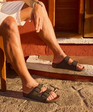 Mules ouvertes 2 brides dessus cuir homme - Tanéo vue1 - TANEO GEMO FOR GOOD - GEMO