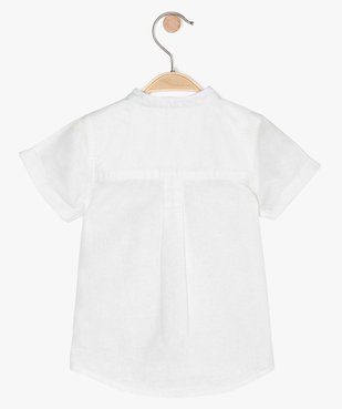 Chemise bébé garçon à col mao en lin et coton vue3 - Nikesneakers(BEBE DEBT) - Nikesneakers