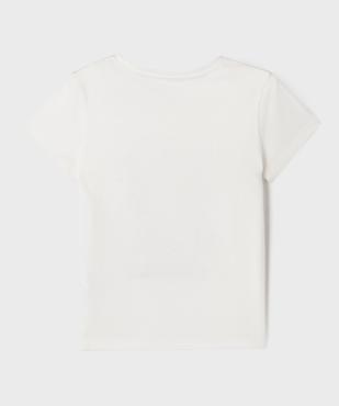 Tee-shirt manches courtes avec motif positif fille vue3 - GEMO (ENFANT) - GEMO