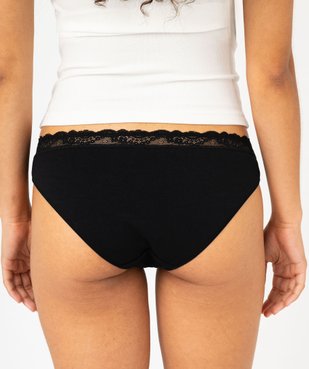 Culotte en coton stretch avec ceinture dentelle femme (lot de 2) vue5 - GEMO 4G FEMME - GEMO