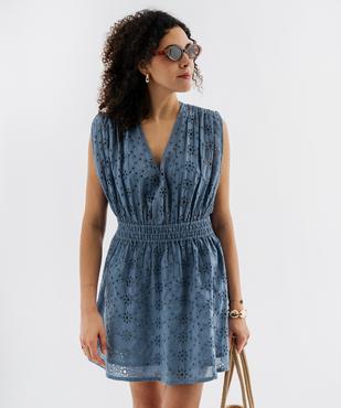Robe de plage en broderie anglaise femme vue1 - GEMO (PLAGE) - GEMO