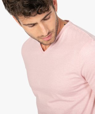 Tee-shirt homme à manches courtes et col V coupe slim vue2 - GEMO (HOMME) - GEMO