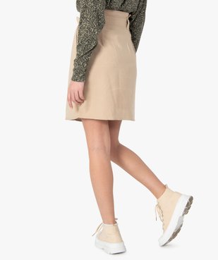 Jupe femme en toile avec ceinture à nouer vue3 - GEMO(FEMME PAP) - GEMO