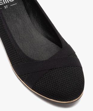 Ballerines femme à talon plat dessus uni en mesh vue6 - GEMO 4G FEMME - GEMO