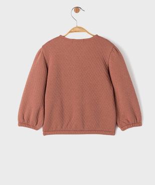 Sweat à boutons pression en maille fantaisie bébé fille vue3 - GEMO(BEBE DEBT) - GEMO