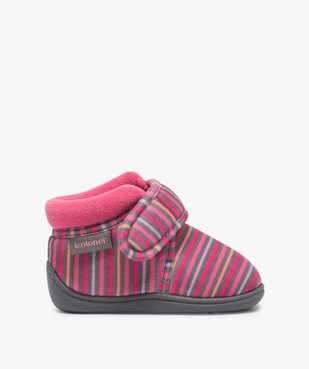 Chaussons bébé fille bottillons à scratch - Isotoner vue1 - ISOTONER - GEMO