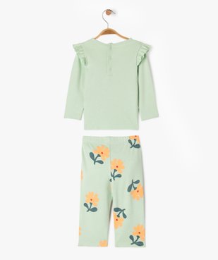 Pyjama en coton 2 pièces avec épaules volantées bébé vue4 - GEMO 4G BEBE - GEMO