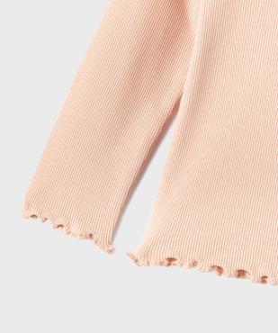 Tee-shirt manches longues avec finitions froncées bébé fille vue3 - GEMO 4G BEBE - GEMO