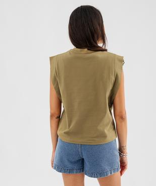 Tee-shirt sans manches avec empiècements en dentelle femme vue1 - GEMO(FEMME PAP) - GEMO