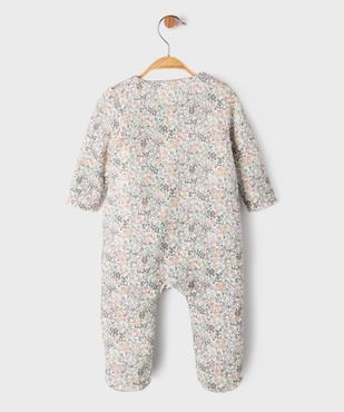Pyjama en velours fleuri à ouverture devant bébé vue3 - GEMO 4G BEBE - GEMO